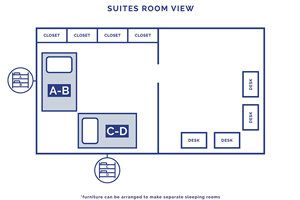 Carey Suites room layout