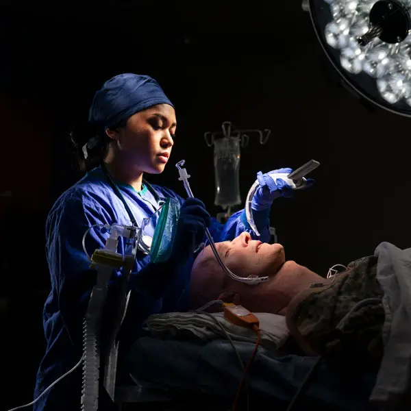 DNP Program student practices in a surgery room