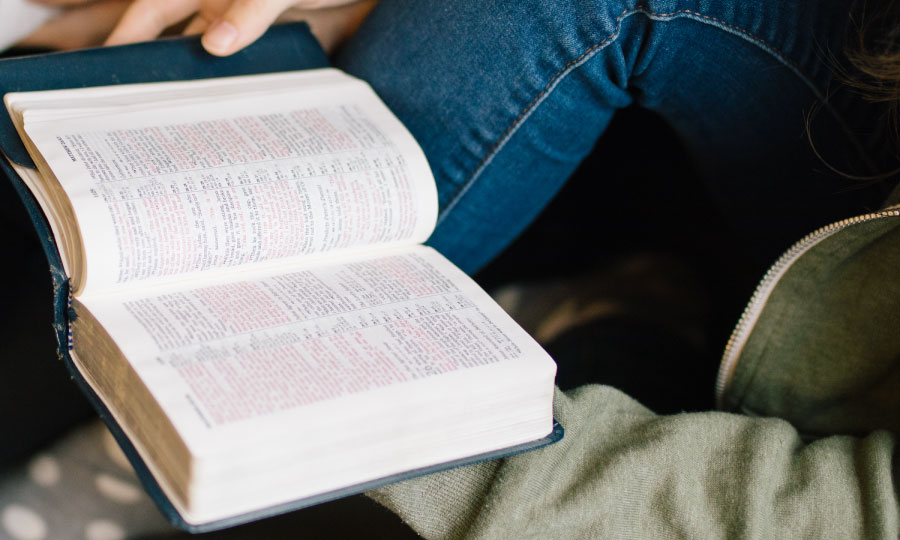 A student with a Bible