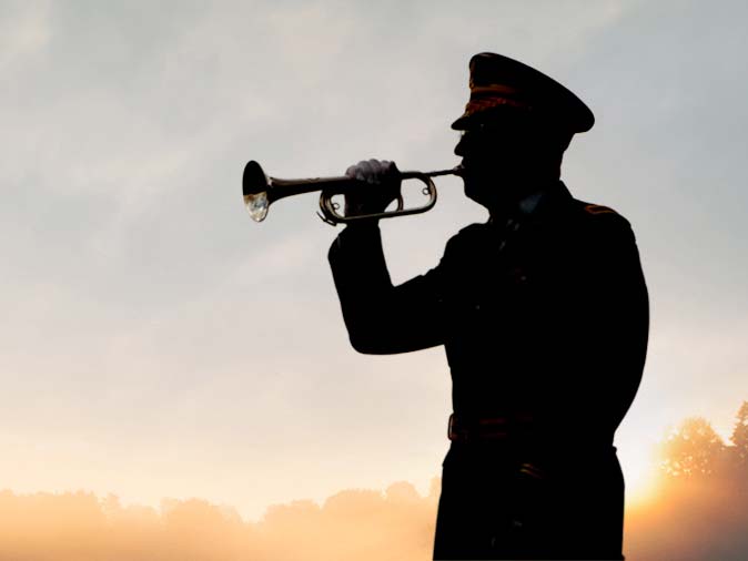 Soldier playing a trumpet