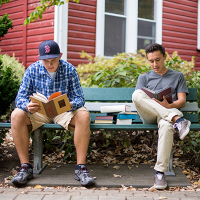 Students reading books