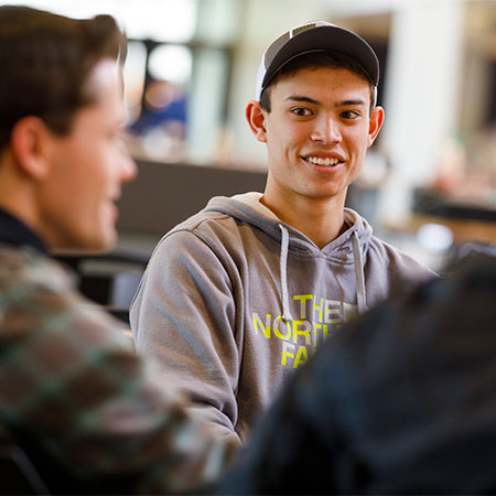 Students smiling during class