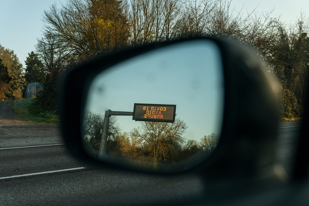 Covid-29 billboard warning