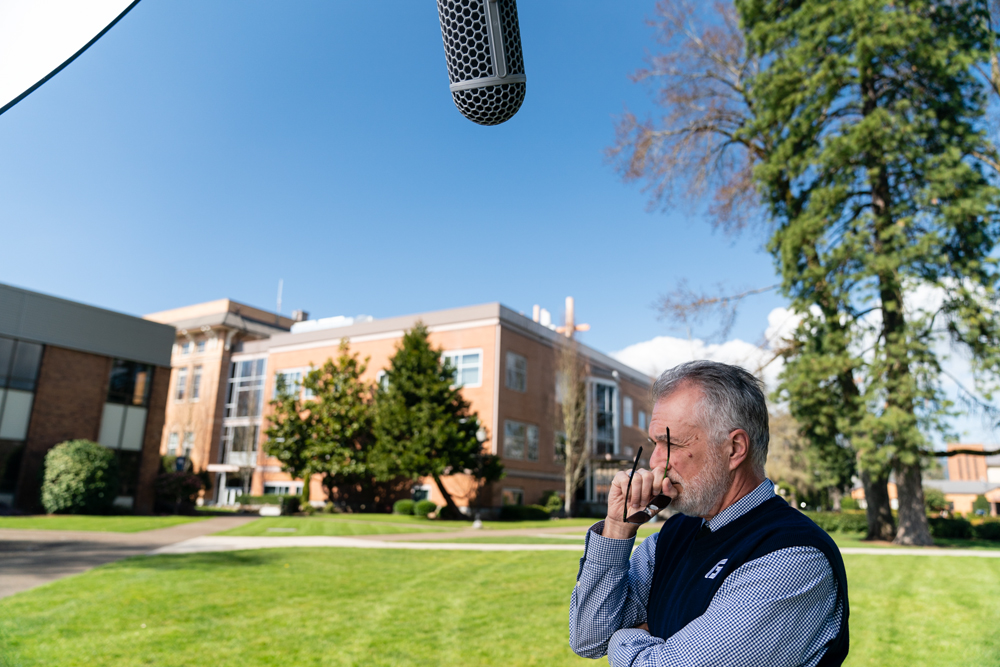 President Baker in an emotional state while filling a statement