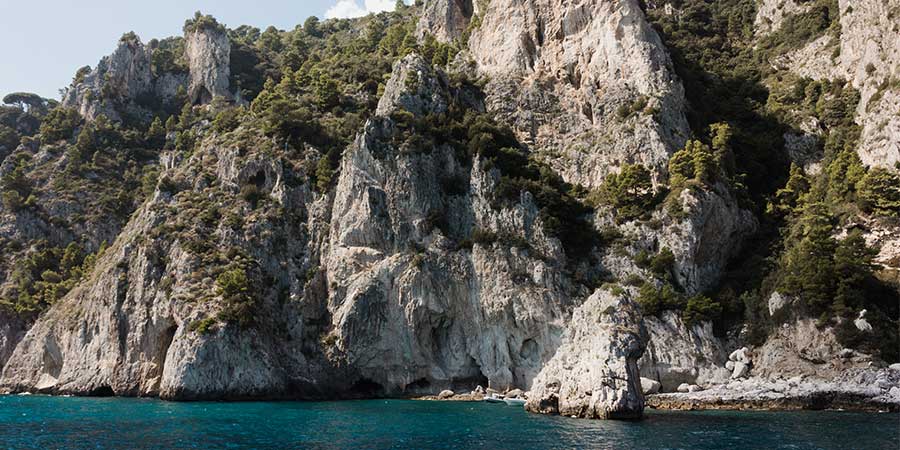 Cliffs on the coast of Capri, Italy