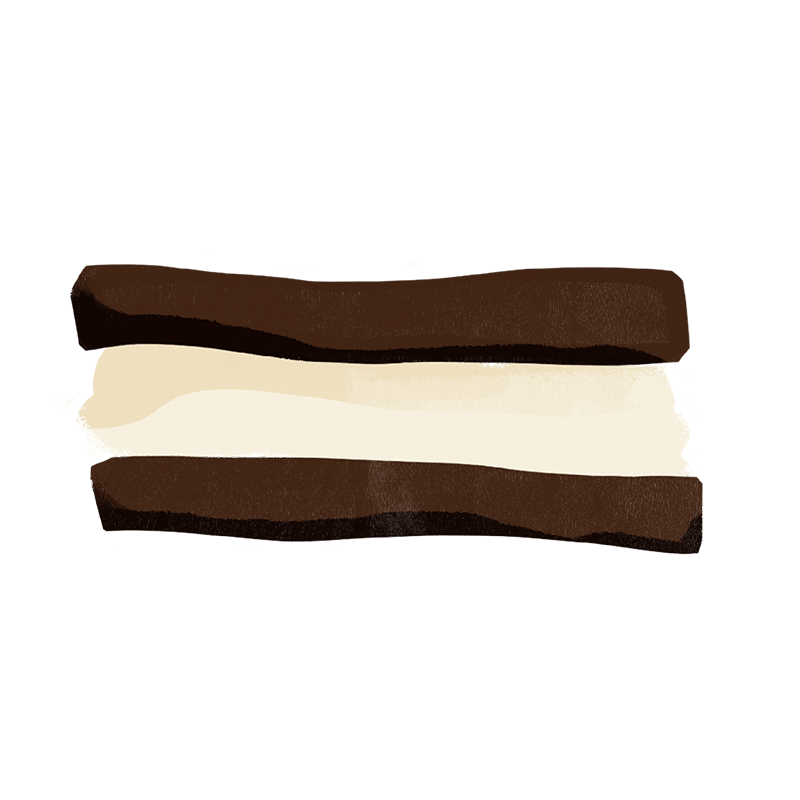 A doodle of an ice cream sandwich