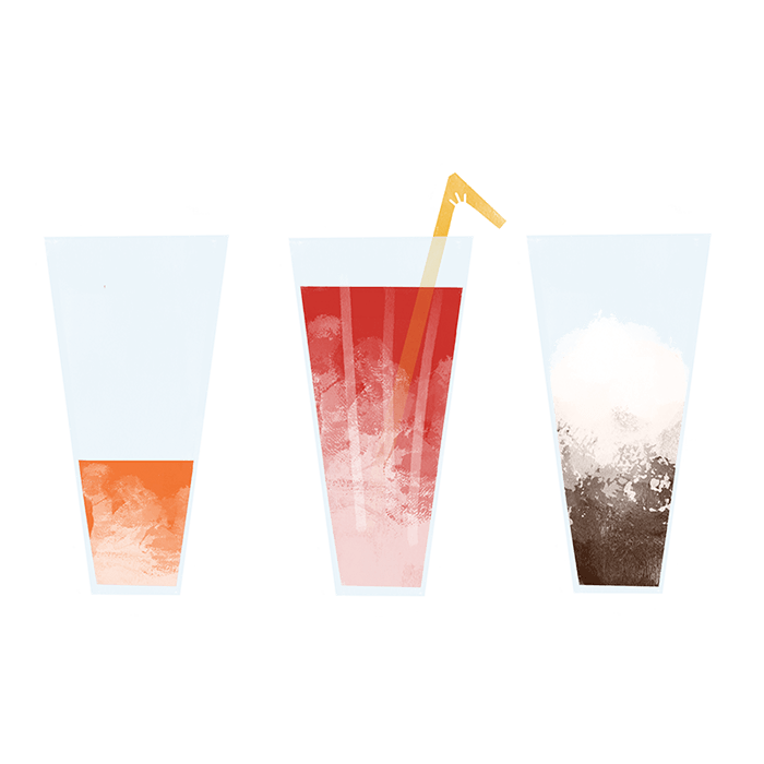 A doodle of Italian sodas