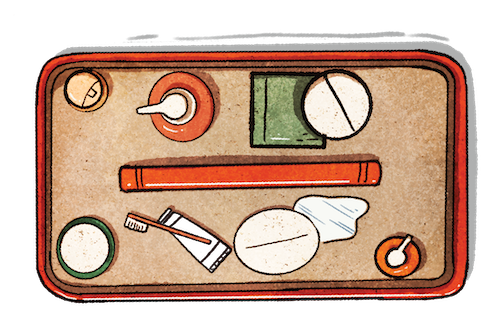 Illustration of a bathroom caddy