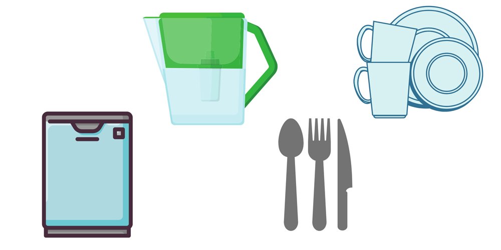 Kitchen necessities illustrations