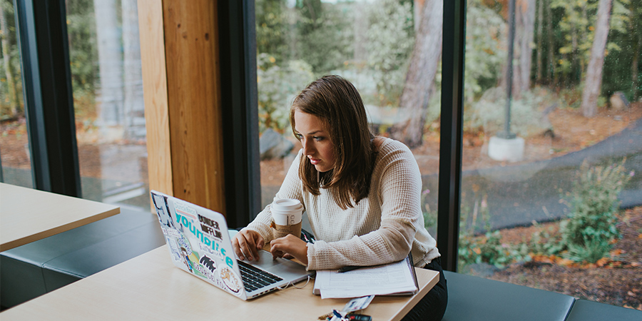 Student working