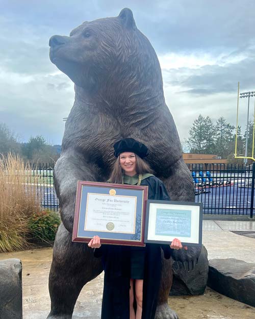 Desiray Anderson with her degree