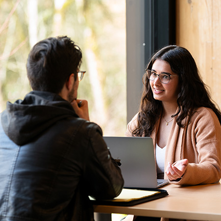 manesha meeting with a student