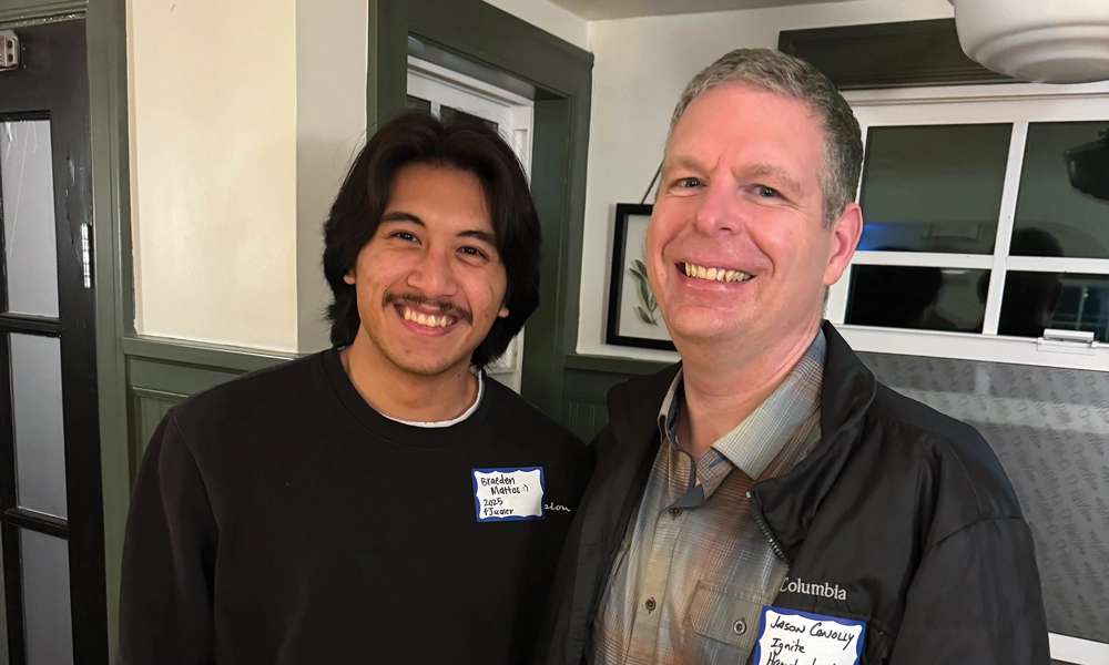 Braedon Mattos with mentor Jason Conolly