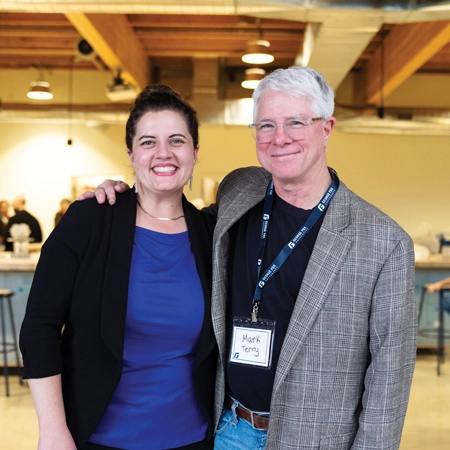 Assistant Professor of Ceramics Tiffany Hokanson with Progessor Emeritus Mark Terry