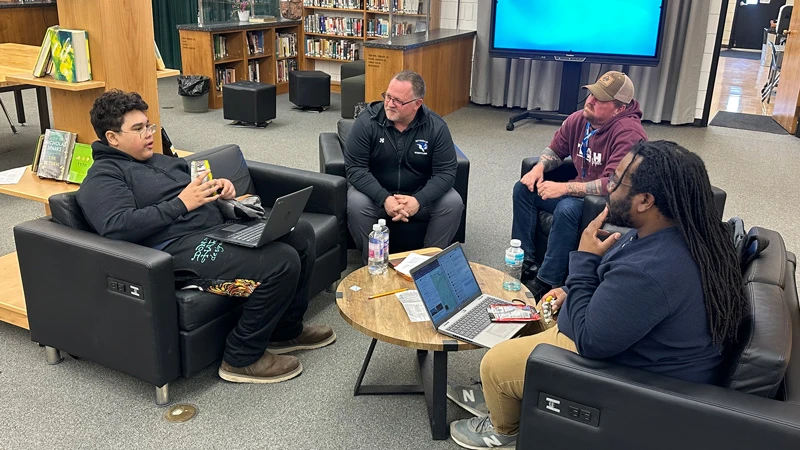 Martz and other faculty interviewing a student