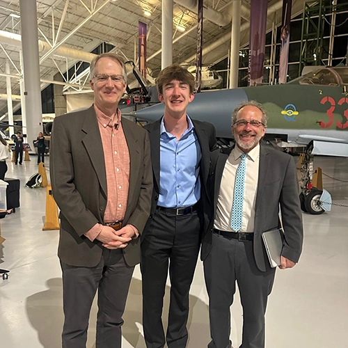 Gus Seigneur with professors John Natzke (left) and Bob Harder (right)