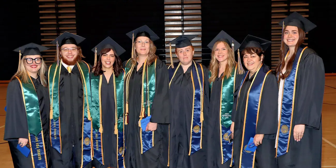 Vicki Pastre and her social work cohort at graduation