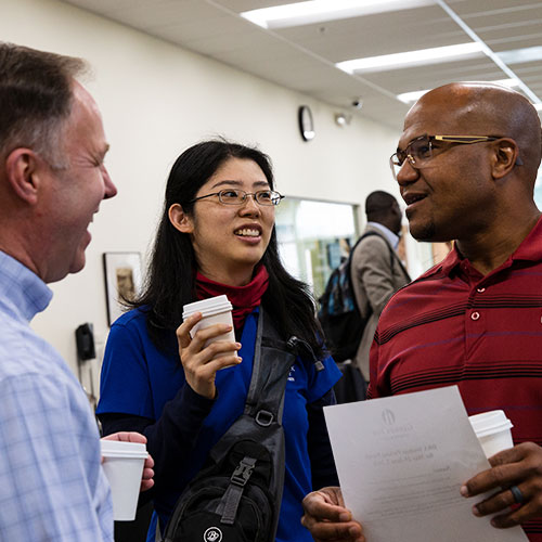 Business students at a networking events