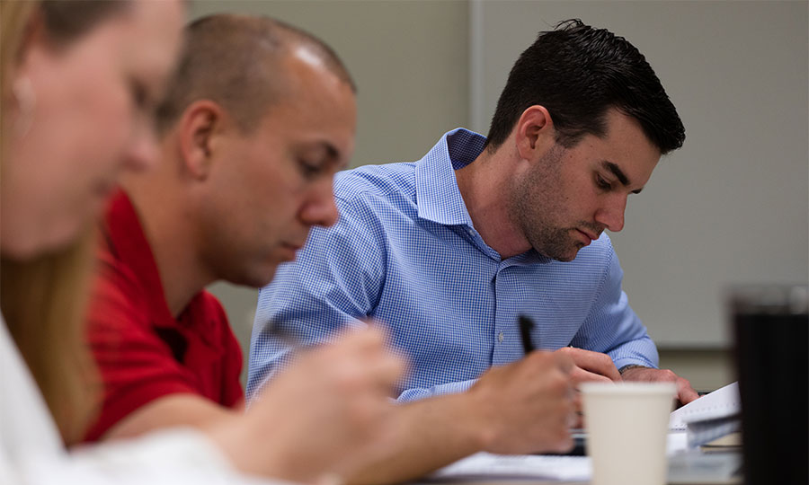 Students in class focused in their study