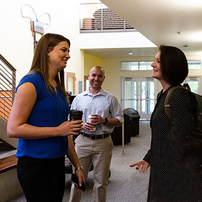 Students networking with each other