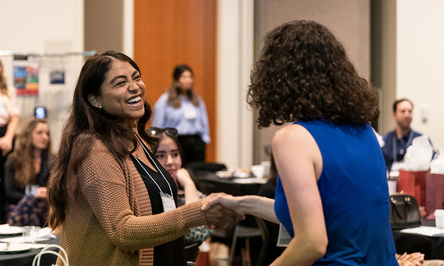 George Fox MBA student meeting her mentor