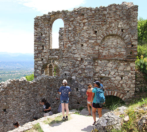 A group of students exploring some historical sites