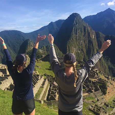 Two students taking in the majestic view in Peru