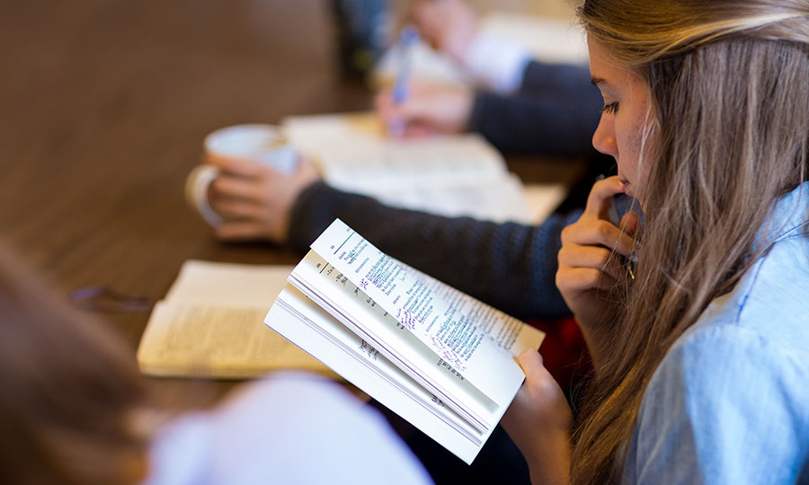 Students read some books