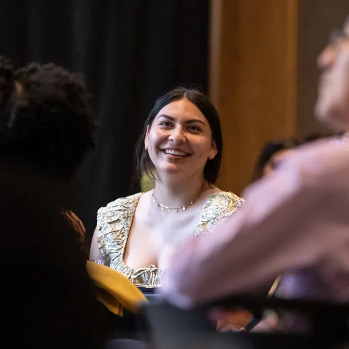 Students at a conference