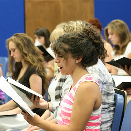 students during choir class