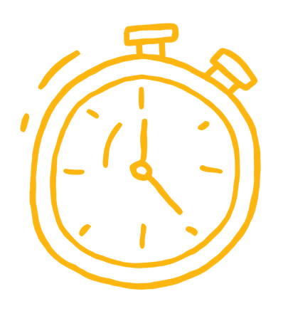 gold clock doodle