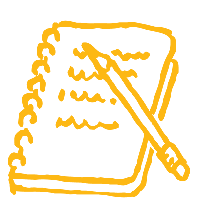 gold notebook doodle