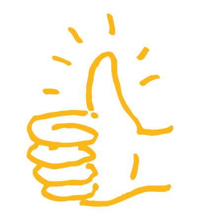 gold thumbs-up doodle