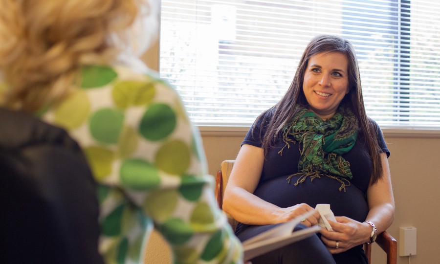 A woman receiving counseling