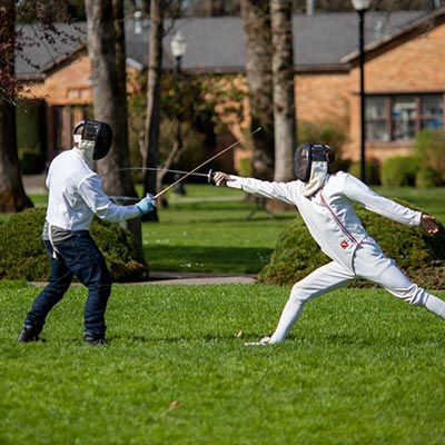 Fencing club in the quad