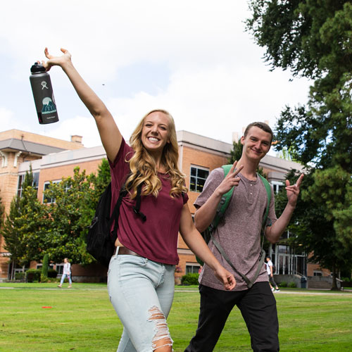 Students jumping with joy