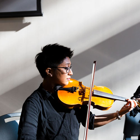 man playing violin