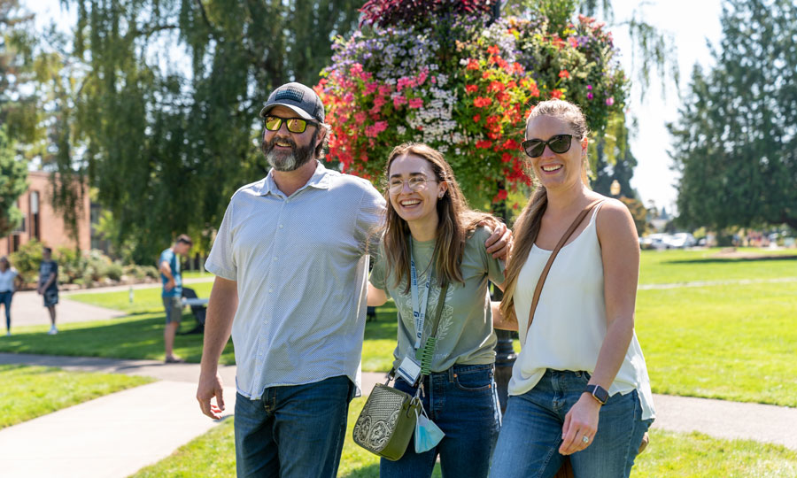 A family on campus