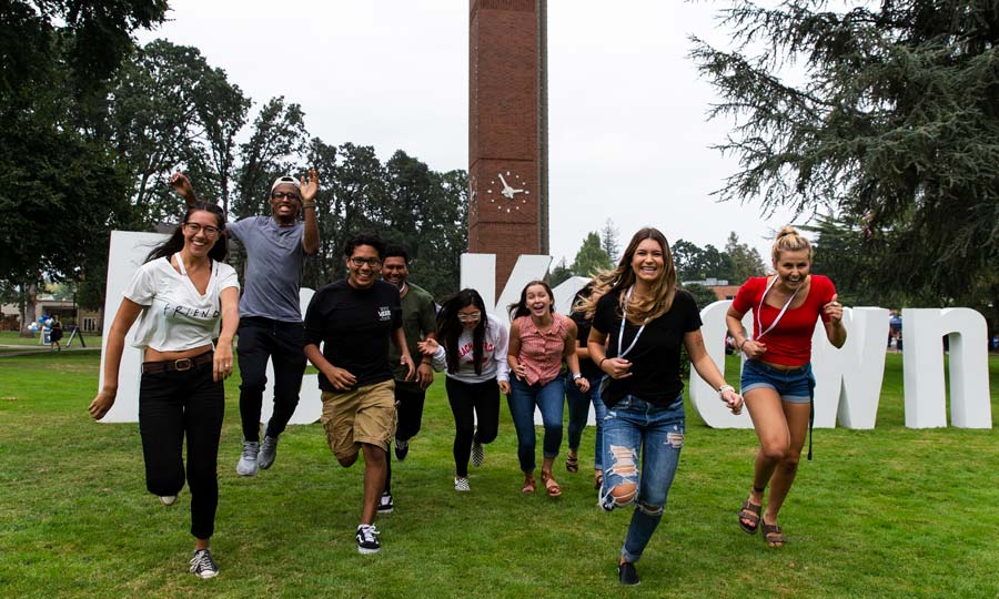 Students on the campus quad