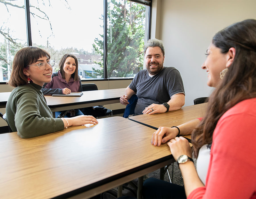 Counseling program students in a class