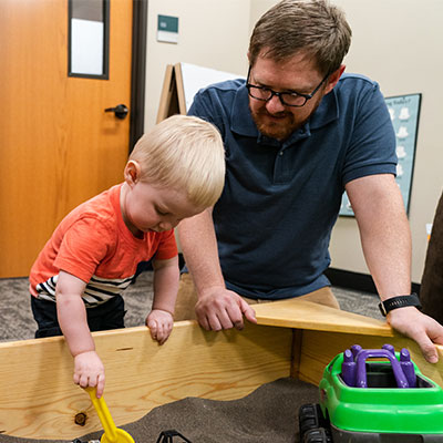 Counselor and a child at Northwest Center for Play Therapy