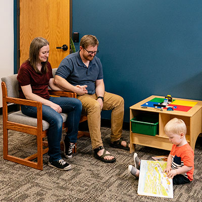 family waiting for their counseling session