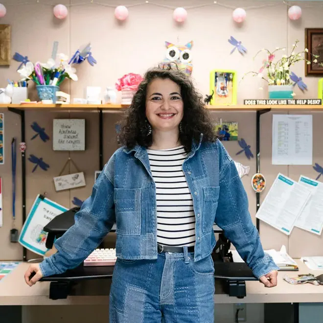 Mirna Pani in her classroom