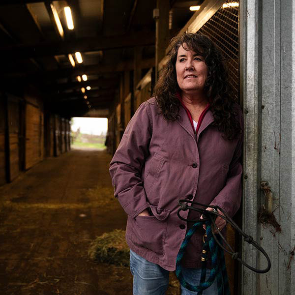 Mindy Sutton in her barn