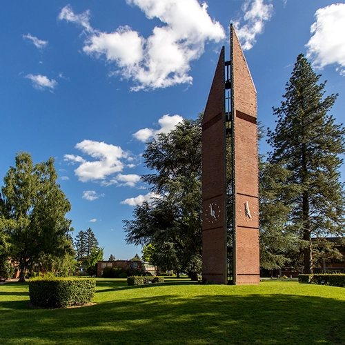 Clock tower in the summer