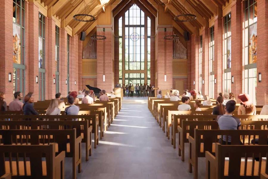 Rendering of new chapel on campus