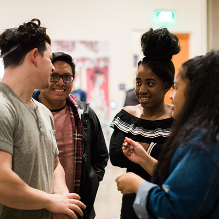 group of students having a conversation