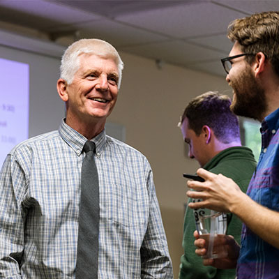 teachers talking in a classroom