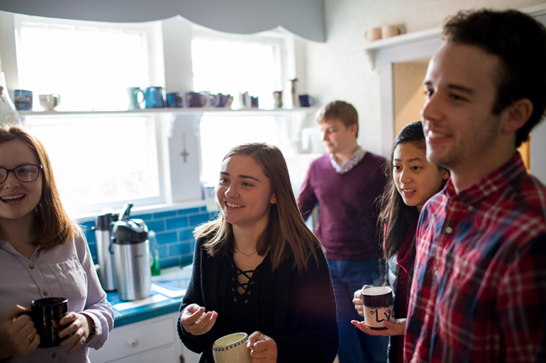 Honors Program students during their weekly PhTea session