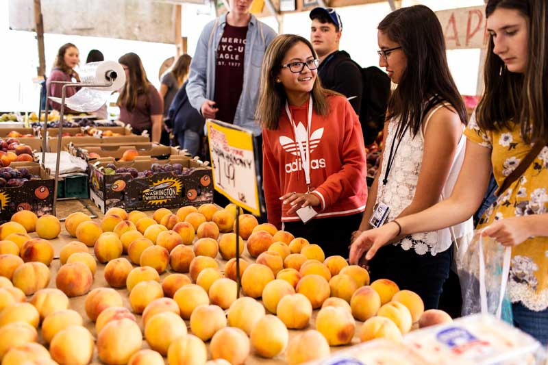 Students at the store